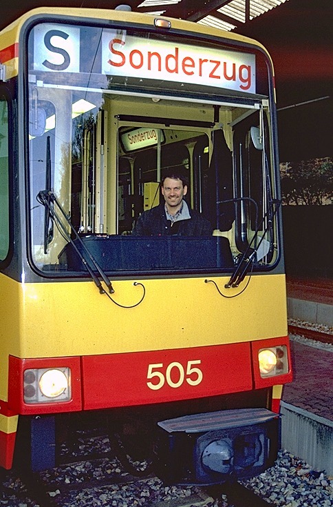 Erste Exkursion der Salzburger zum "Karlsruher Modell" Pfingsten 1996 Zweisystem-Triebwagen auf Albtalbahn und DB-Strecken