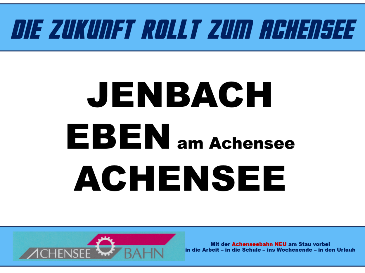 Grafiken zur Achenseebahn, Zielschilder, Perlenschnur, Straßenquerschnitt