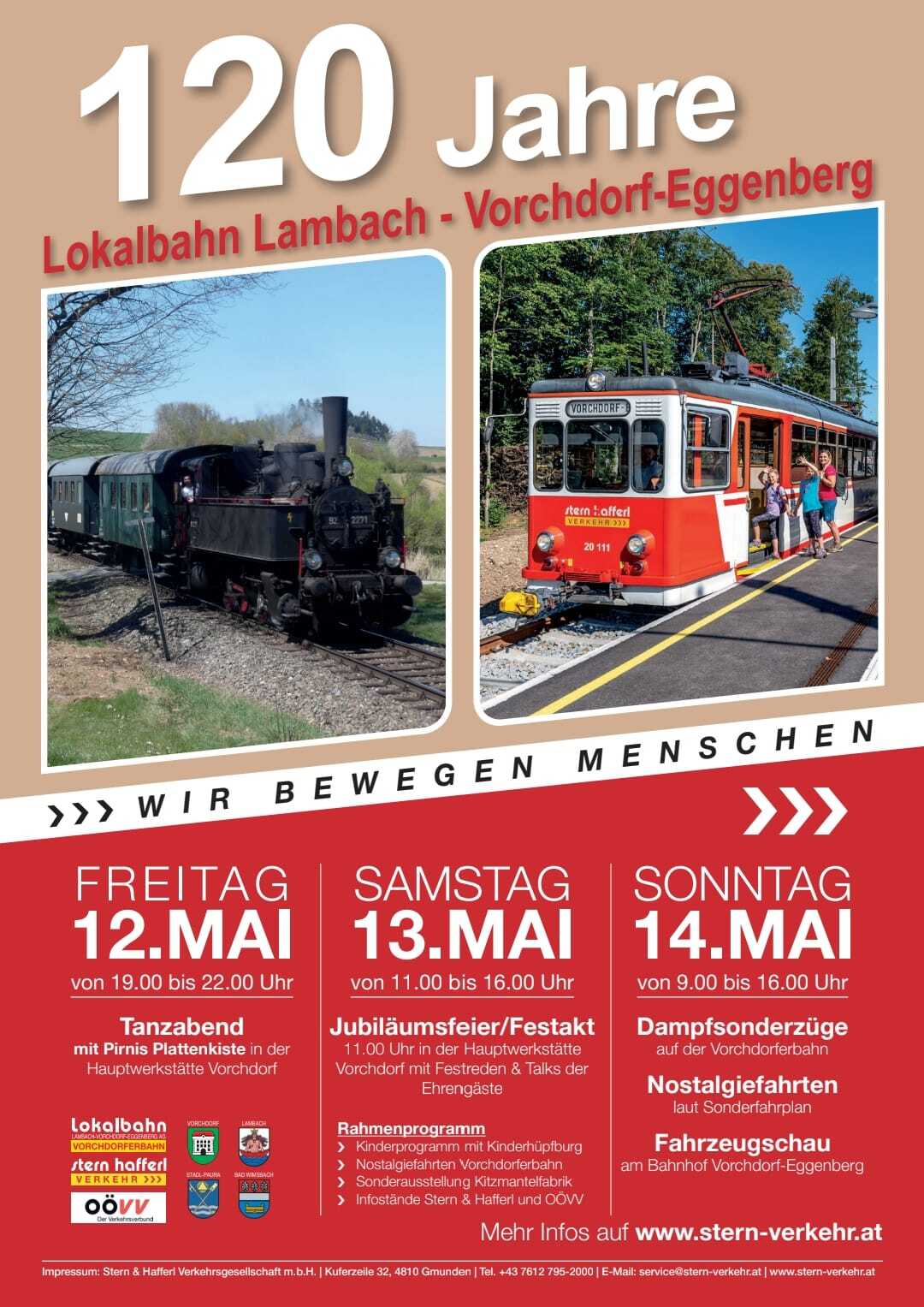 Plakat: 120 Jahre Lokalbahn Lambach - Vorchdorf-Eggenberg