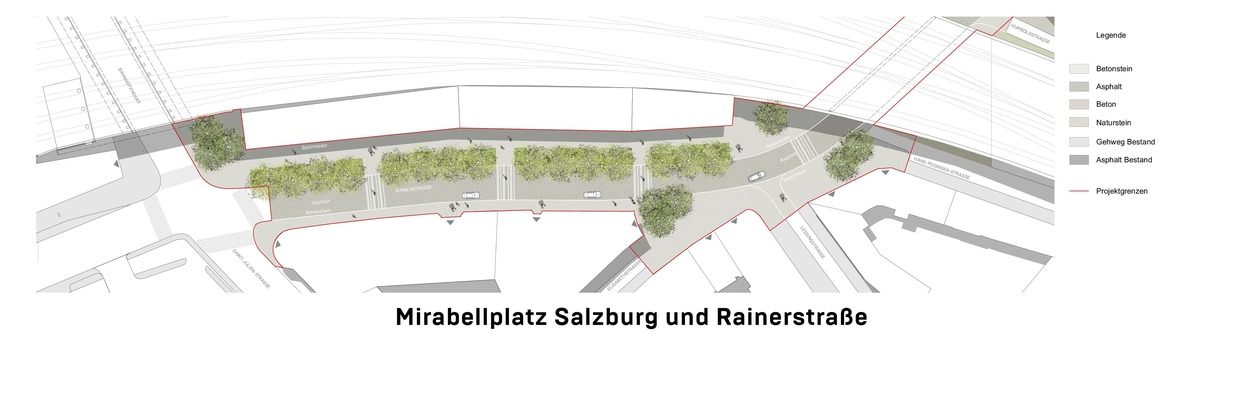 Salzburg Boulevard: Rainerstraße „Schmuckstück“ nach erster Bauetappe des S-LINK
