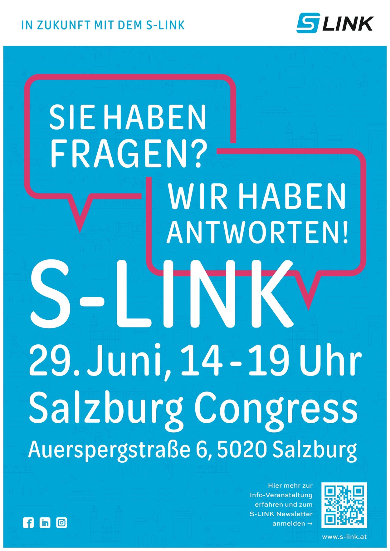 S-LINK Informationsveranstaltung am 29. Juni 2023 von 14 bis 19 Uhr