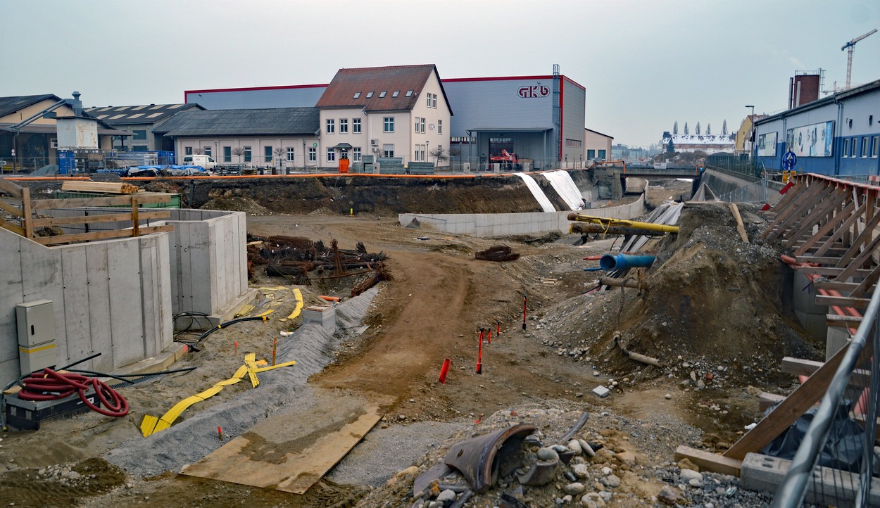 Strab-Baustelle Graz Alte-Post-Straße