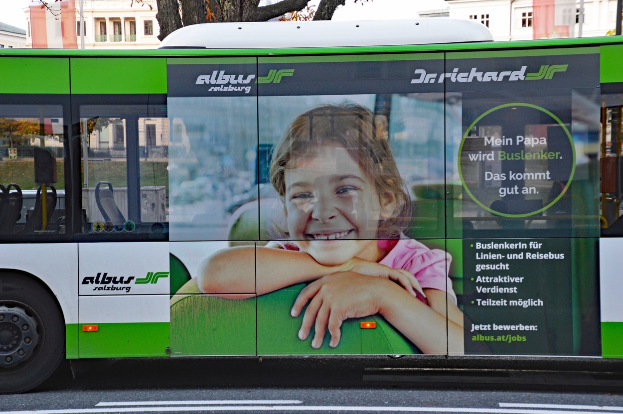 Lenkersuche bei Albus Bus-Außenwerbung