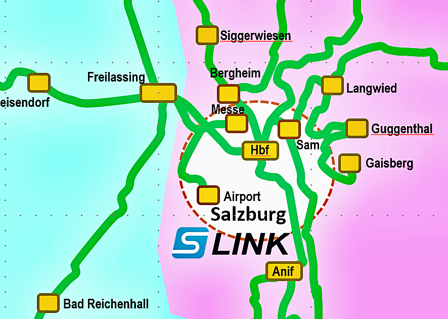 Eisenbahnnetz Stadt Salzburg