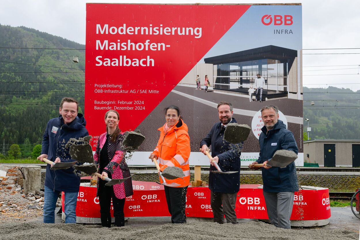 Spatenstich zur Modernisierung der Haltestelle Maishofen-Saalbach