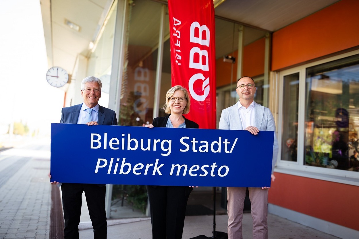 Landeshauptmann von Kärnten Peter Kaiser, Bundesministerin für Klimaschutz Leonore Gewessler Vorstand ÖBB-Infrastruktur AG Johann Pluy