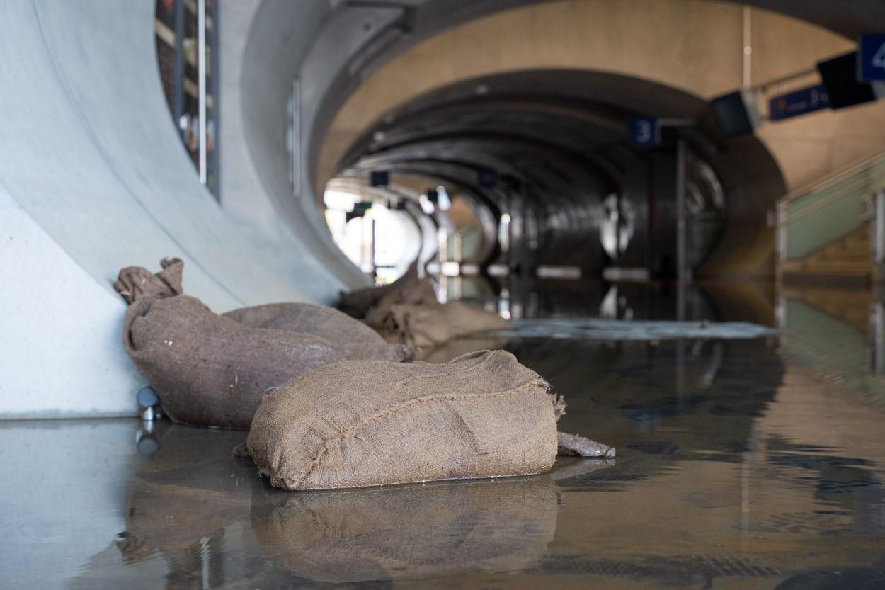 Hochwasserschäden auf der neuen Weststrecke