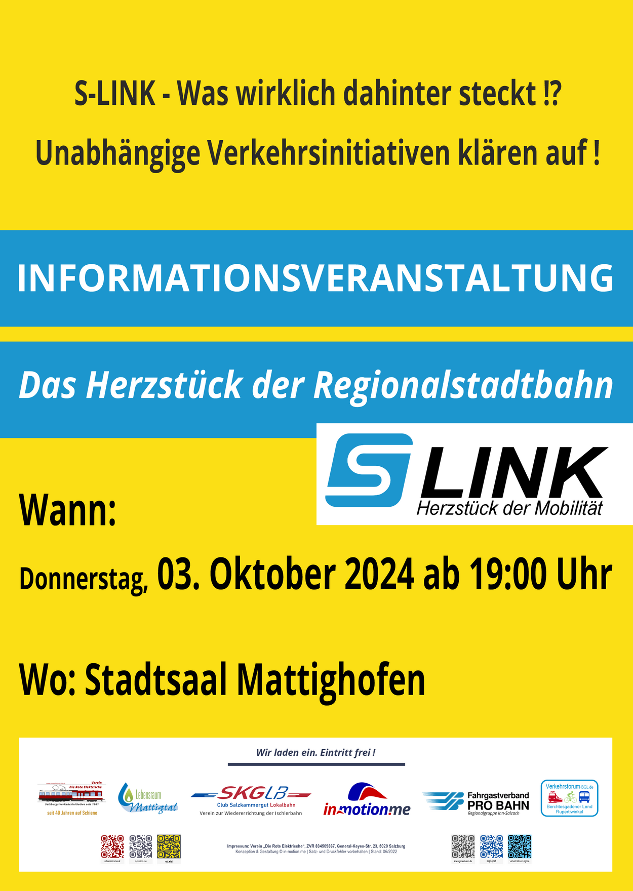 S-LINK Informationsveranstaltung 03.10.2024 - 19:00 Uhr - Mattighofen