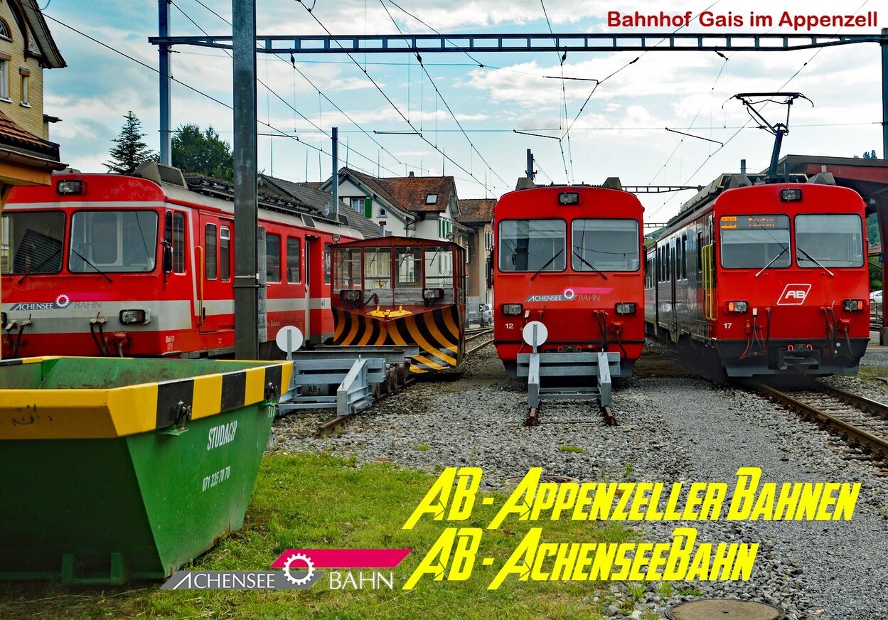 Appenzellerbahn Abtransport der Triebwagen BDeh-4-4 vom Bahnhof Gais und Neubaustrecke Rtg St.Gallen