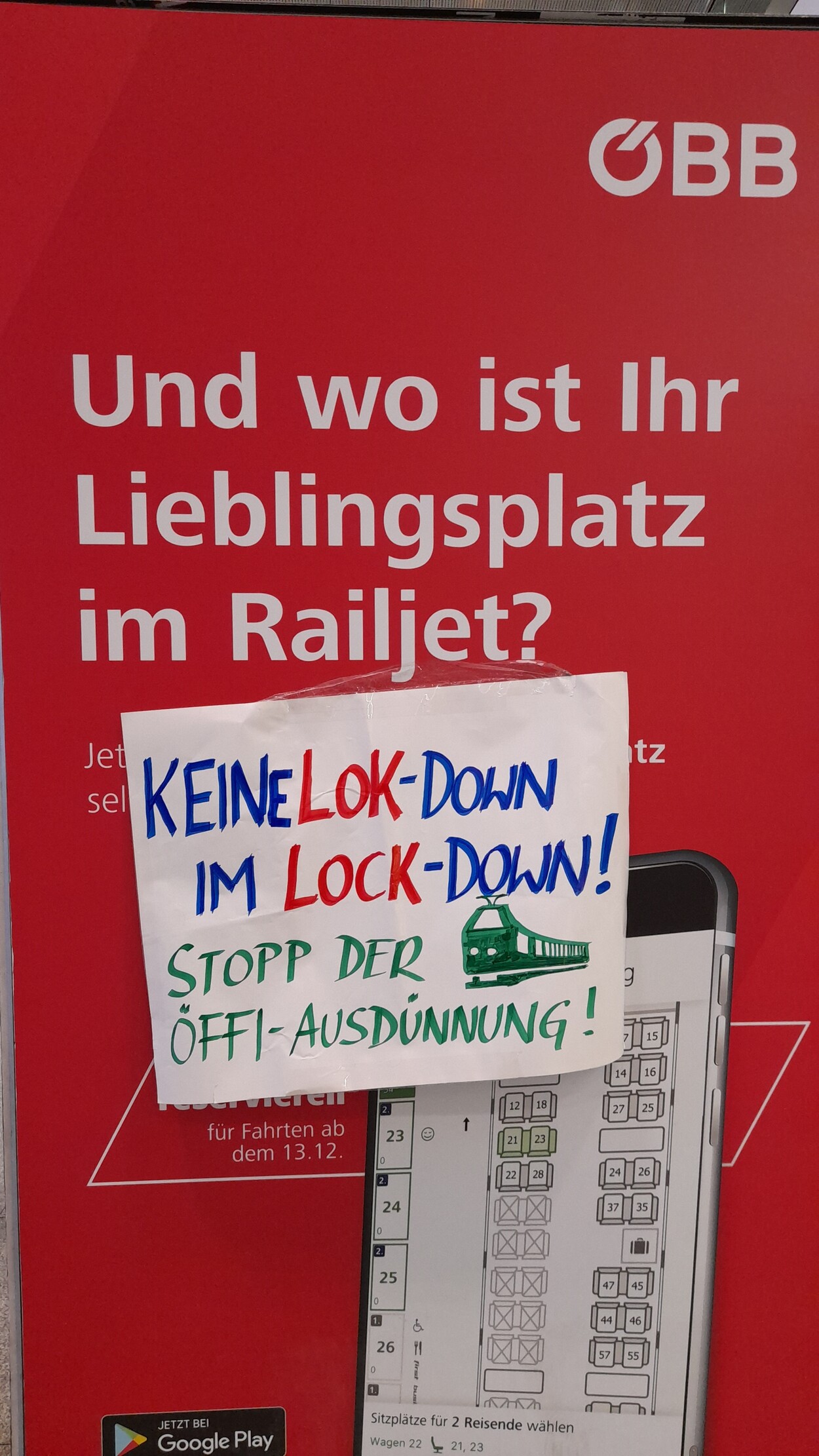 "Keine Lok down im Lockdown!": Stopp der Öffi-Ausdünnung