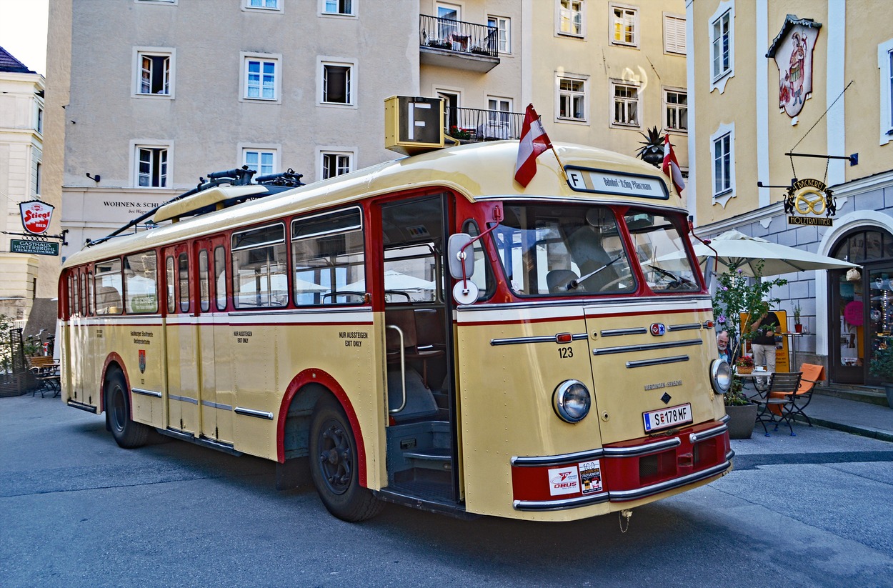 Obus 123 Verein Pro Obus (Eigentümer Jonathan Ward) bei einer Fahrzeugschau am Kapitelplatz 08/2015