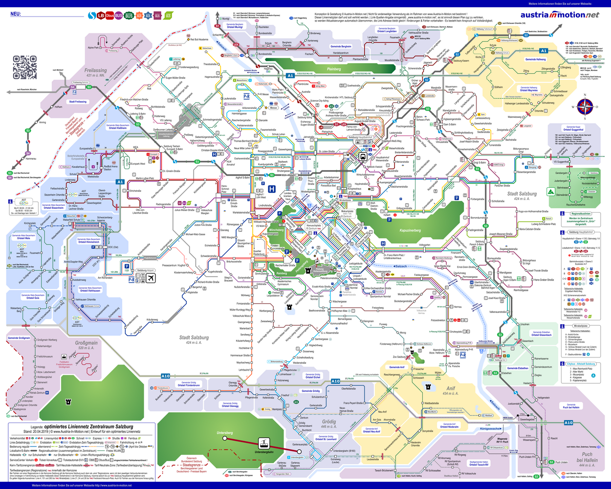 Schematischer Liniennetzplan zum Konzept "Obus75"