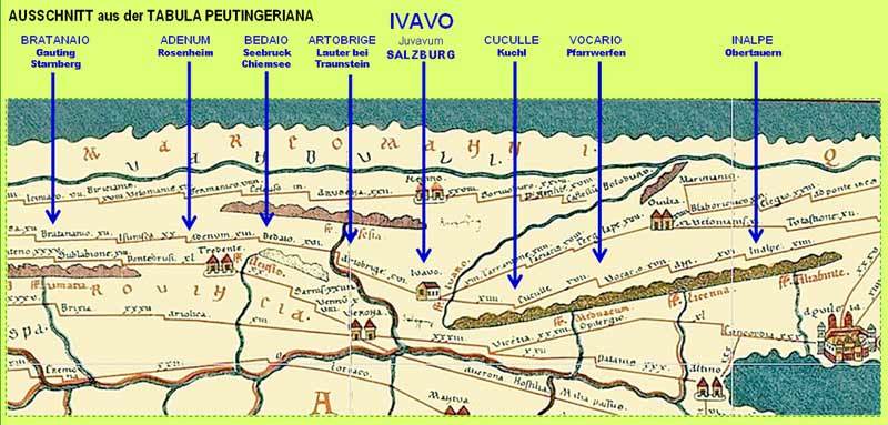 Ausschnitt aus der Tabula Peutingeriana