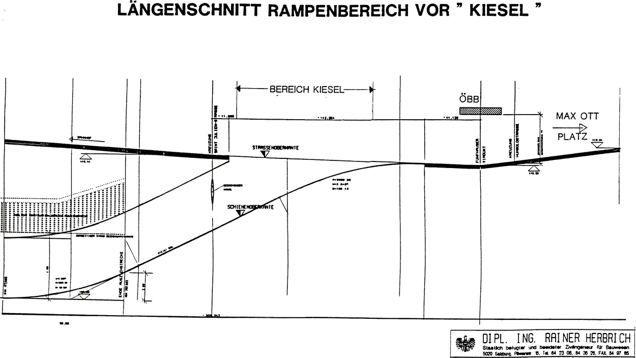 Straßenbahn-Tunnelrampe "Kiesel" Entwurf Dipl.-Ing. Rainer Herbrich